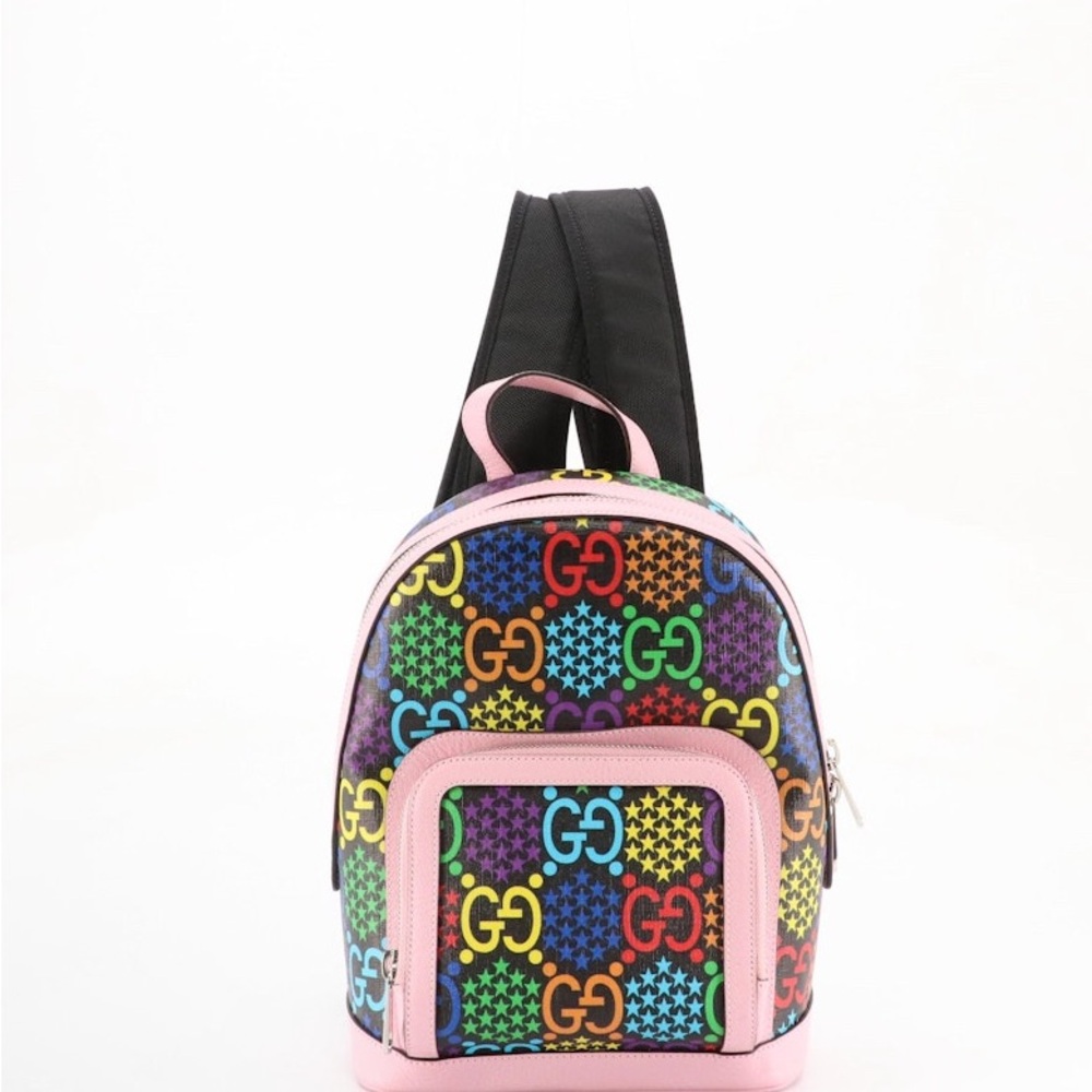GUCCI GG Psychedelic Collection Backpack in Multicolor Coated Canvas & Leather - Picture 2 of 11